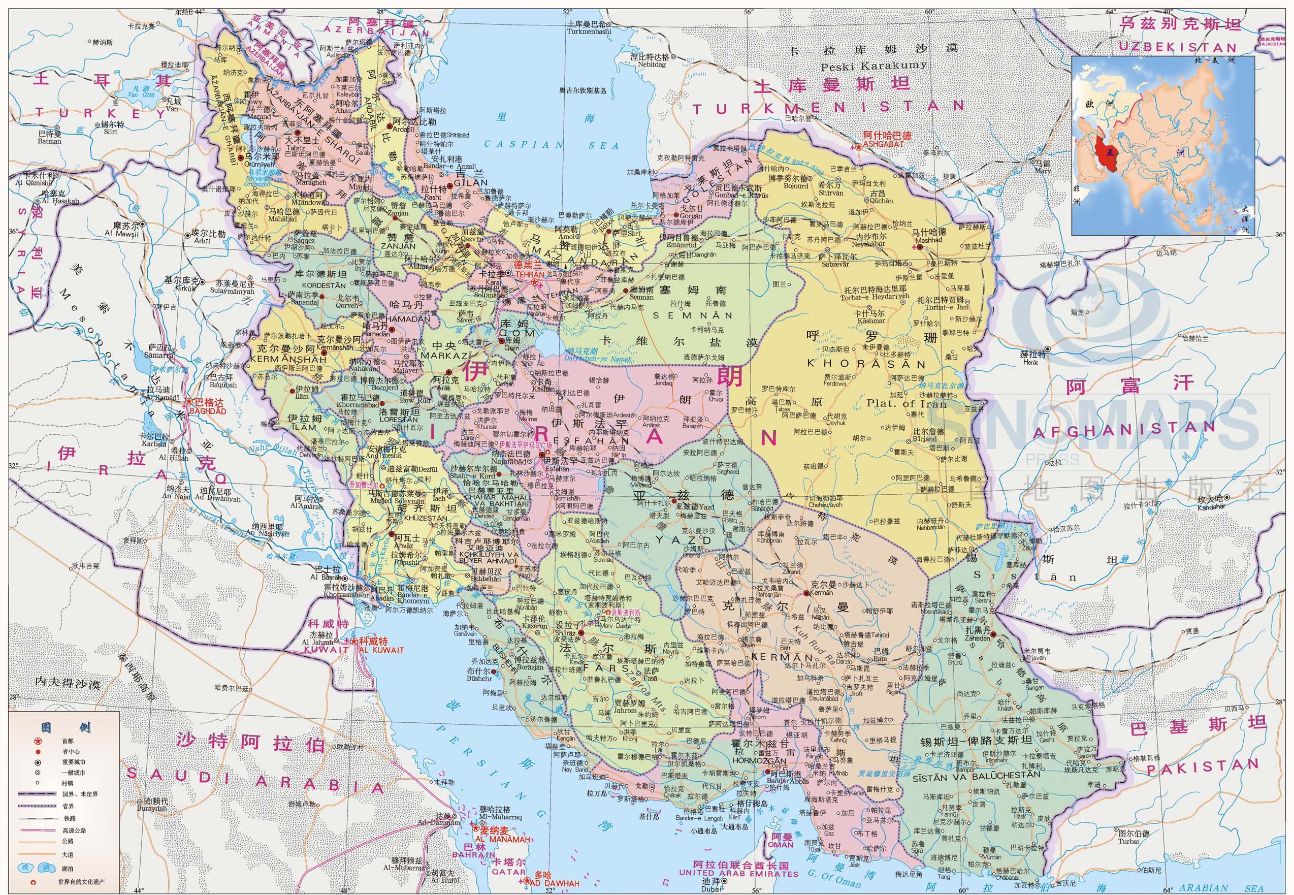 伊朗地图中文版